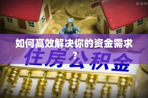 苍溪如何高效解决你的资金需求？